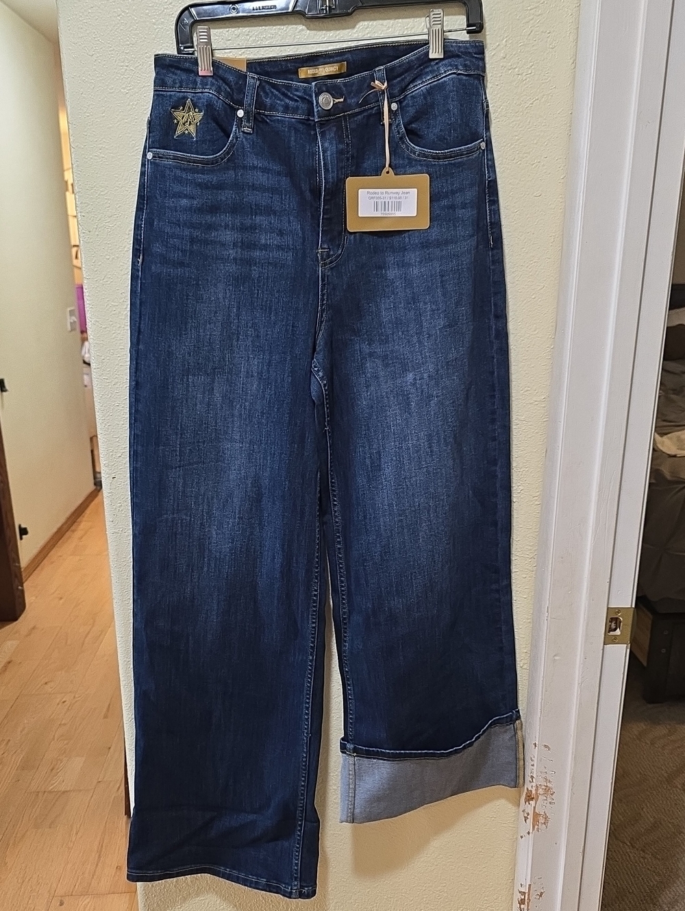 Rodeo Quincy Rodeo To Runway Dark Blue Wide Leg Jeans. Roll Or Not
